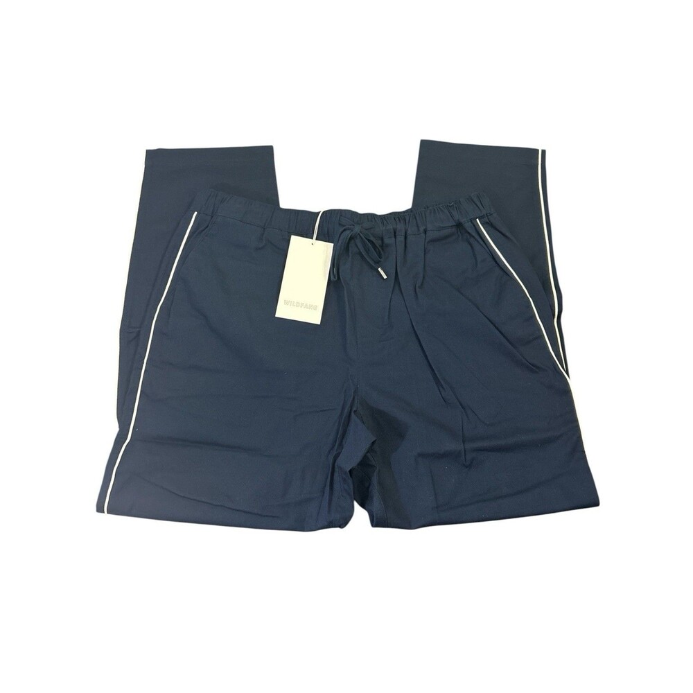 Wildfang Essential Piped Drawstring Pants Navy Blue White X-Large NWT Unisex XL